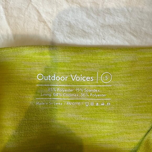 Outdoor Voices Biker Shorts Flow 7” Short S Bright Chartreuse - Picture 5 of 5